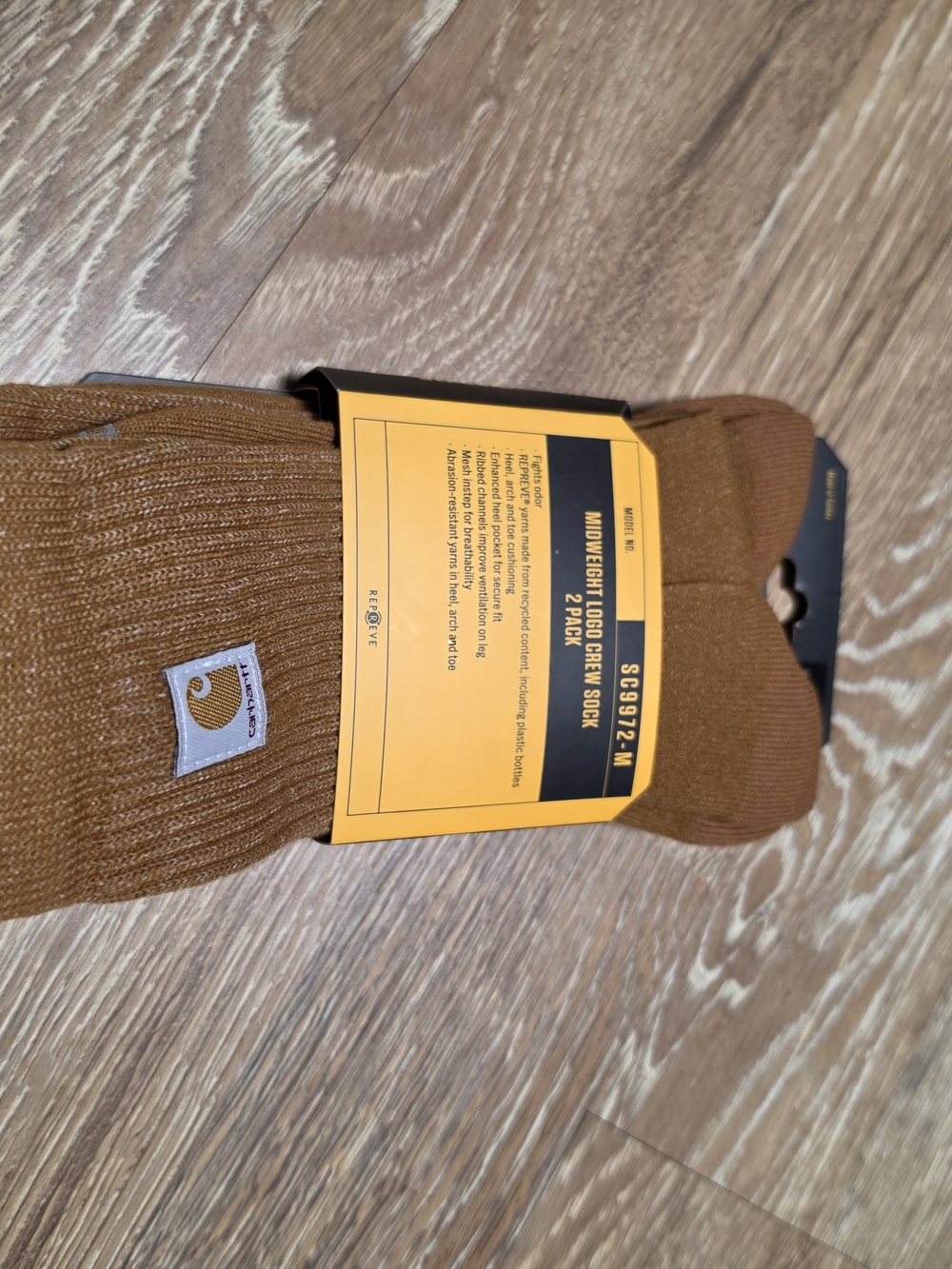 Carhartt Men’s Brown Work Crew Socks - 2 Pack
